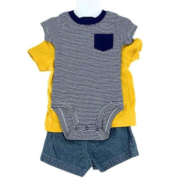 Carter's | Infant Boy's Summer Clothing Set | Yellow & Blue | 6 Months - Picture 2 of 3